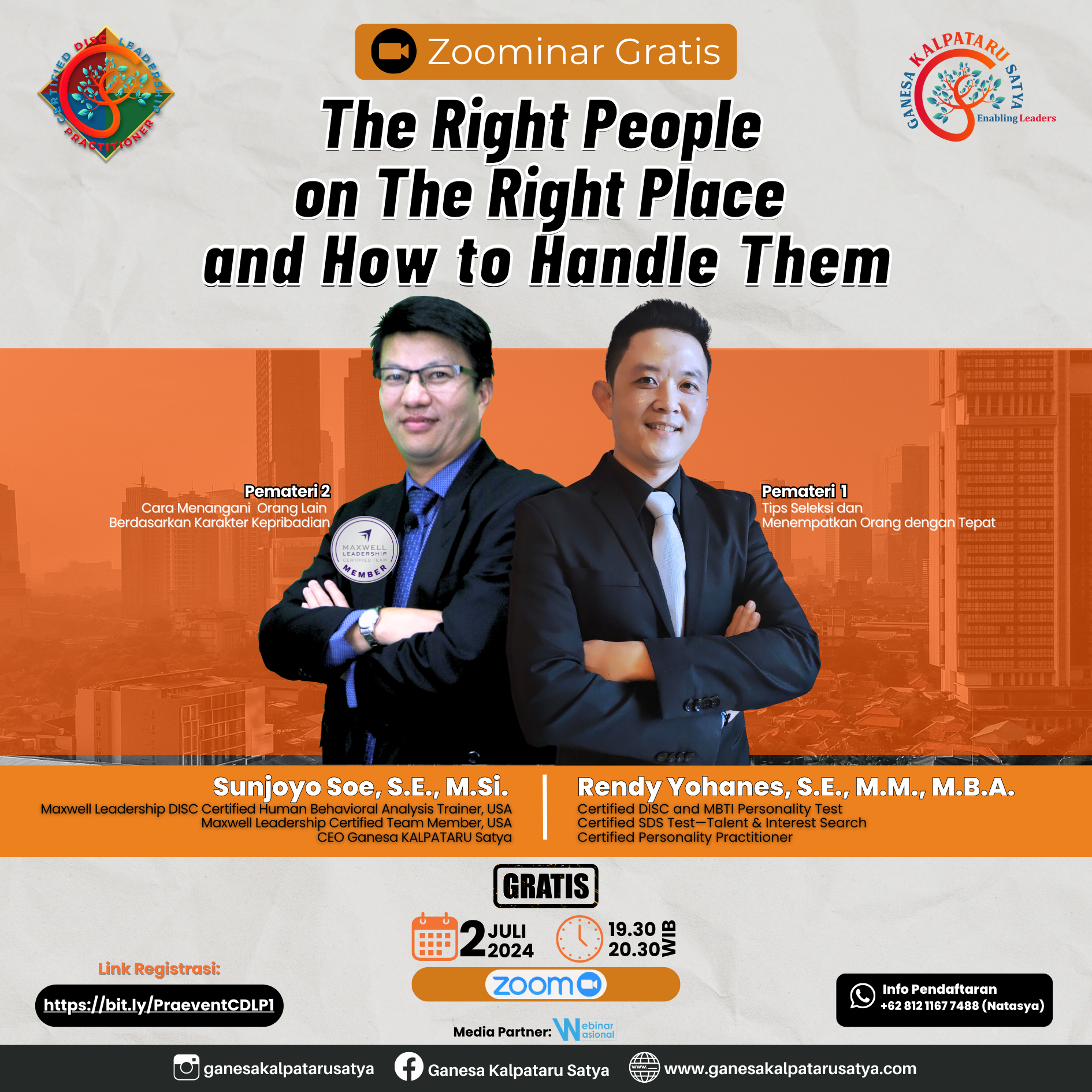 Zoominar Gratis: The Right People on The Right Place and How to Handle Them